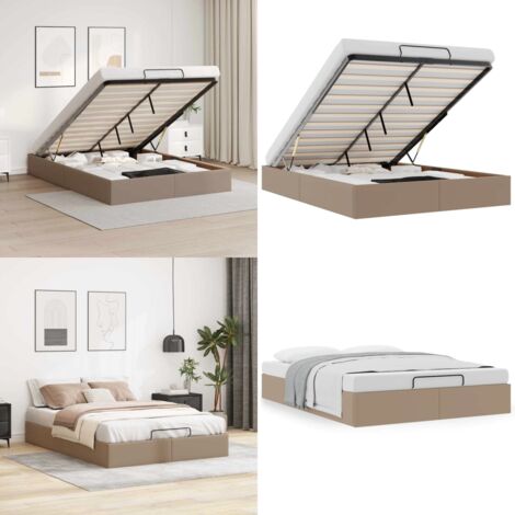 Estructura cama otomana sin colchón cappucino 140x200 cm - Cama sin colchón - Estructura de cama