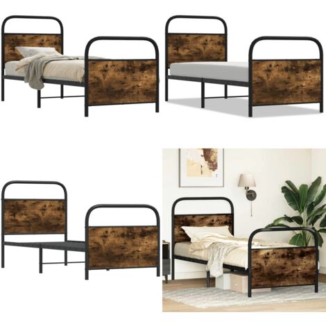 Estructura cama sin colchón 75x190 cm madera contrachapada - Estructura de cama - Cama de acero