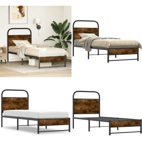 Estructura cama sin colchón 75x190 cm madera contrachapada - Estructura de cama - Cama de acero