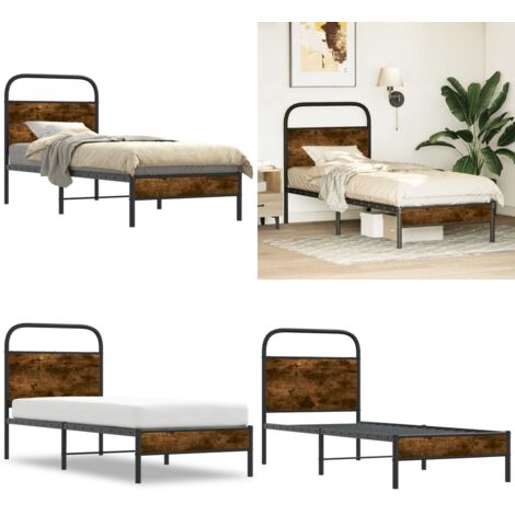 Estructura cama sin colchón 75x190 cm madera contrachapada - Estructura de cama - Cama de acero