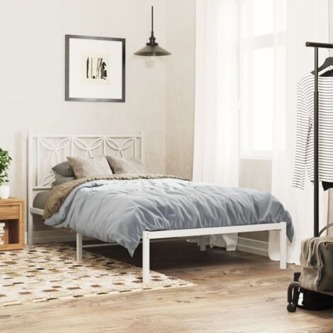 Estructura cama sin colchón con cabecero metal  100x190cm