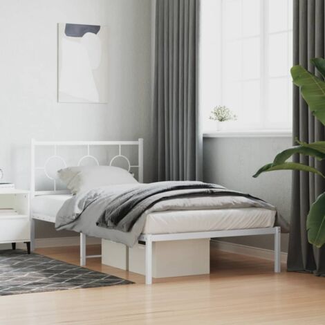 Estructura cama sin colchón con cabecero metal  100x190cm