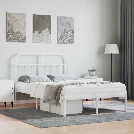 Estructura cama sin colchón con cabecero metal  120x190cm