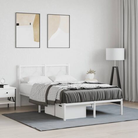 Estructura cama sin colchón con cabecero metal  120x200cm