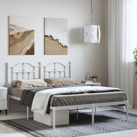 Estructura cama sin colchón con cabecero metal  135x190cm