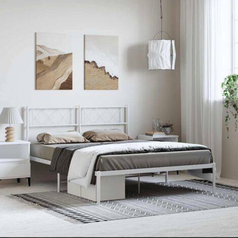 Estructura cama sin colchón con cabecero metal  135x190cm