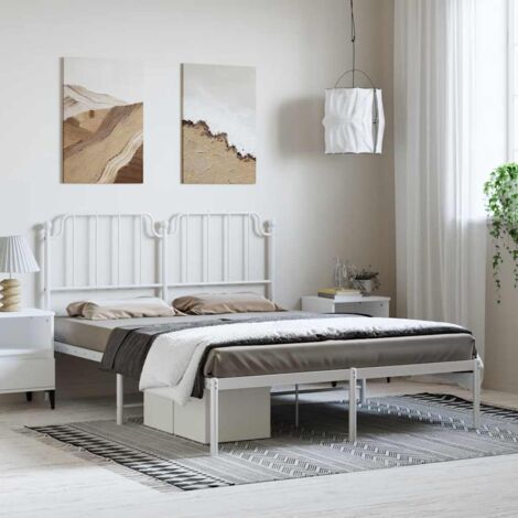 Estructura cama sin colchón con cabecero metal  135x190cm