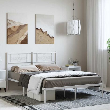 Estructura cama sin colchón con cabecero metal  150x200cm