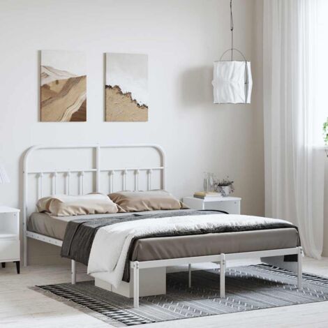 Estructura cama sin colchón con cabecero metal  150x200cm