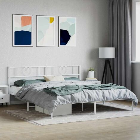 Estructura cama sin colchón con cabecero metal  180x200cm