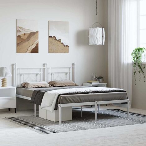 Estructura cama sin colchón con cabecero metal  193x203cm
