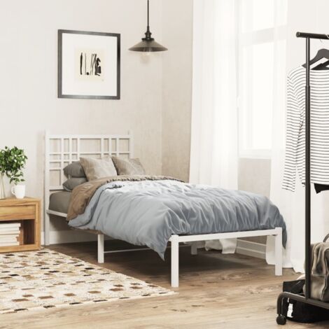 Estructura cama sin colchón con cabecero metal  75x190 cm