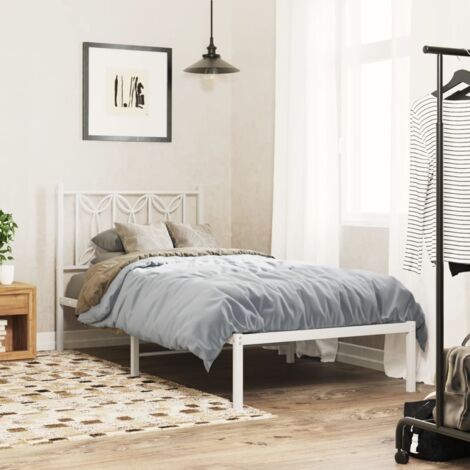 Estructura cama sin colchón con cabecero metal  80x200 cm