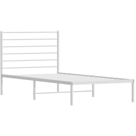 Estructura cama sin colchón con cabecero metal blanco 100x190cm vidaXL