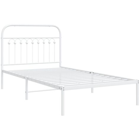 Estructura cama sin colchón con cabecero metal blanco 100x190cm vidaXL