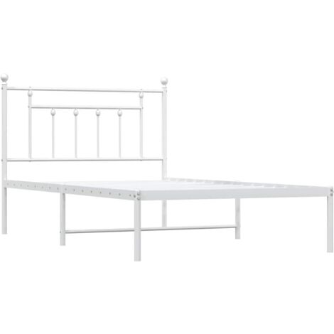 Estructura cama sin colchón con cabecero metal blanco 100x200cm vidaXL