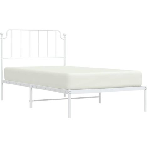 Estructura cama sin colchón con cabecero metal blanco 100x200cm vidaXL