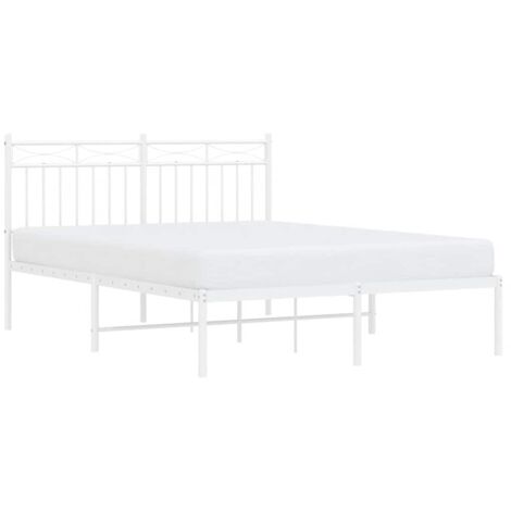 Estructura cama sin colchón con cabecero metal blanco 135x190cm vidaXL