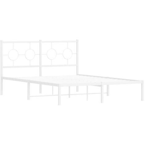 Estructura cama sin colchón con cabecero metal blanco 135x190cm vidaXL