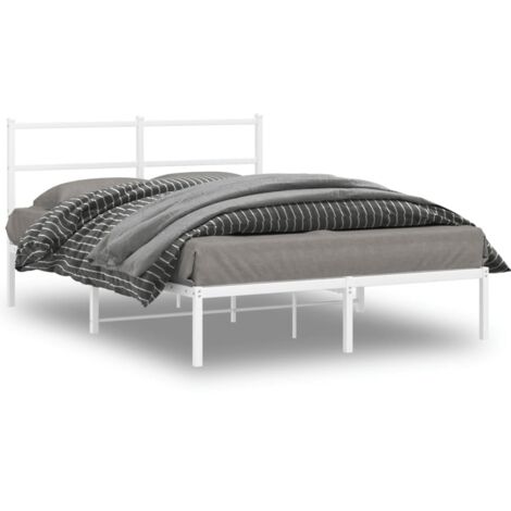 Estructura cama sin colchón con cabecero metal blanco 140x200cm vidaXL