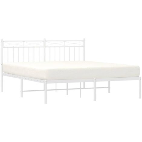 Estructura cama sin colchón con cabecero metal blanco 150x200cm vidaXL