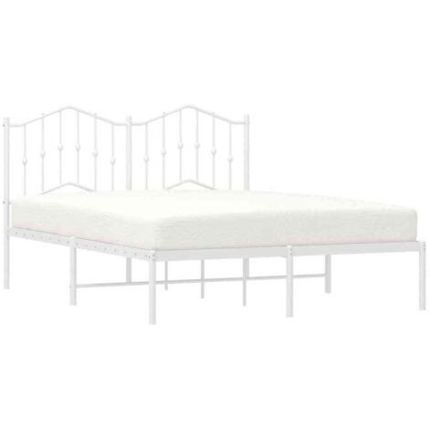 Estructura cama sin colchón con cabecero metal blanco 150x200cm vidaXL