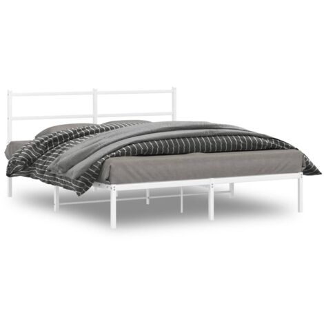 Estructura cama sin colchón con cabecero metal blanco 150x200cm vidaXL