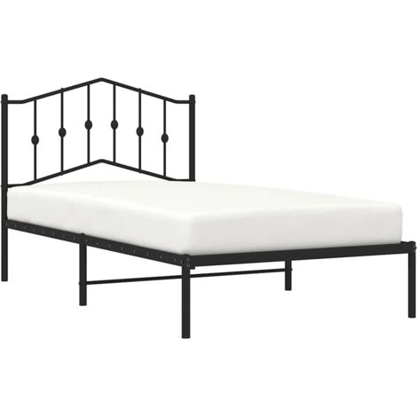 Estructura cama sin colchón con cabecero metal negro 100x190 cm vidaXL