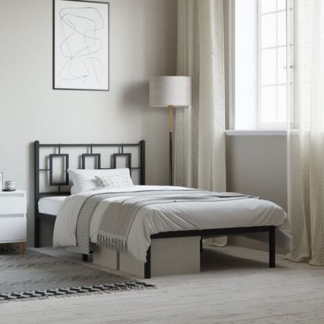 Estructura cama sin colchón con cabecero metal negro 100x190 cm vidaXL