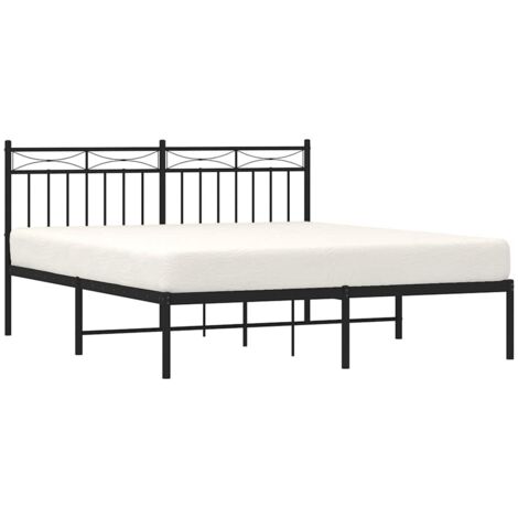 Estructura cama sin colchón con cabecero metal negro 150x200 cm vidaXL