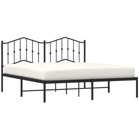 Estructura cama sin colchón con cabecero metal negro 160x200 cm vidaXL
