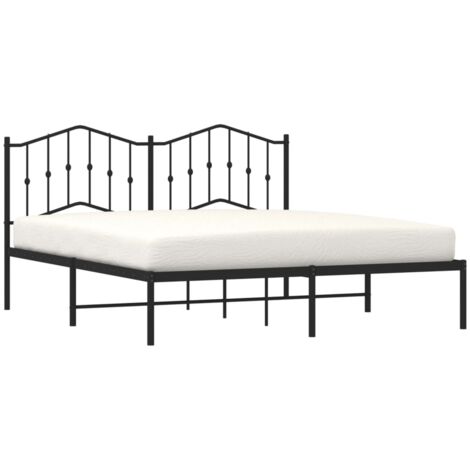 Estructura cama sin colchón con cabecero metal negro 180x200 cm vidaXL