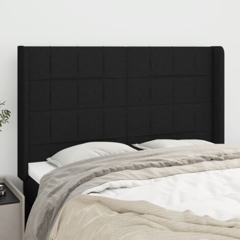 Estructura cama sin colchón con cabecero metal negro 200x200 cm