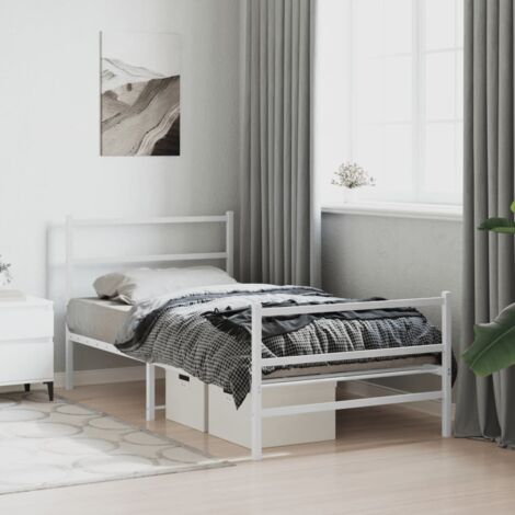 Estructura cama sin colchón con estribo metal  107x203 cm