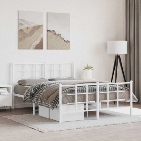 Estructura cama sin colchón con estribo metal  135x190 cm