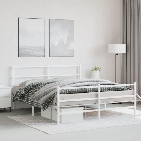Estructura cama sin colchón con estribo metal  150x200 cm