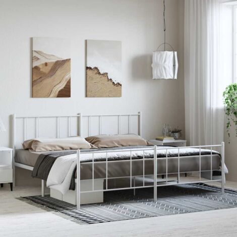 Estructura cama sin colchón con estribo metal  193x203 cm