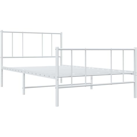 Estructura cama sin colchón con estribo metal blanco 90x190 cm vidaXL