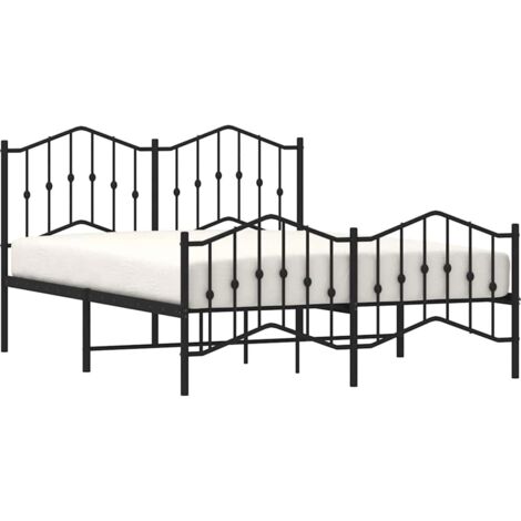 Estructura cama sin colchón con estribo metal negro 135x190 cm vidaXL