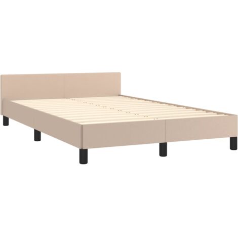 Estructura cama sin colchón cuero sintético capuchino 120x190cm vidaXL