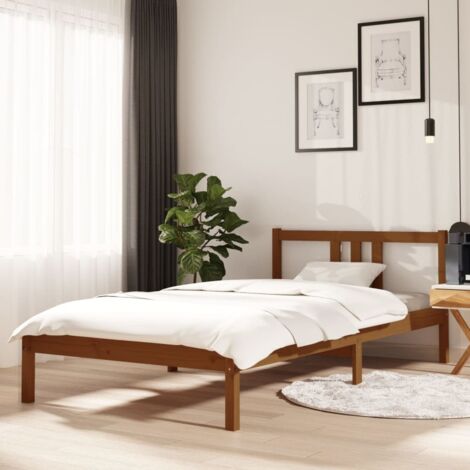 Estructura cama sin colchón madera maciza marrón miel 100x200cm vidaXL