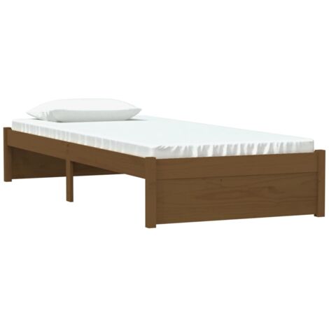 Estructura cama sin colchón madera maciza marrón miel 75x190 cm vidaXL