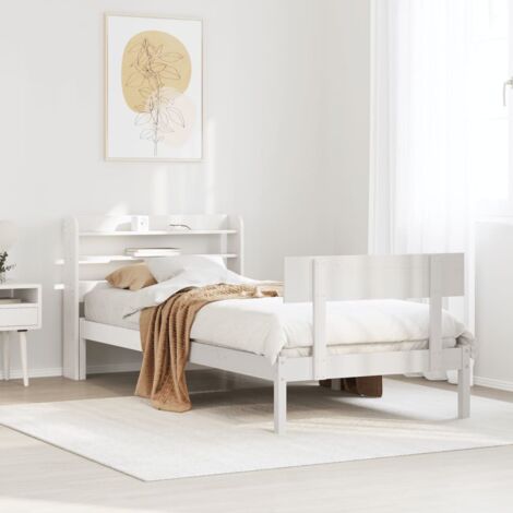 Estructura cama sin colchón madera maciza pino blanca 100x200cm vidaXL