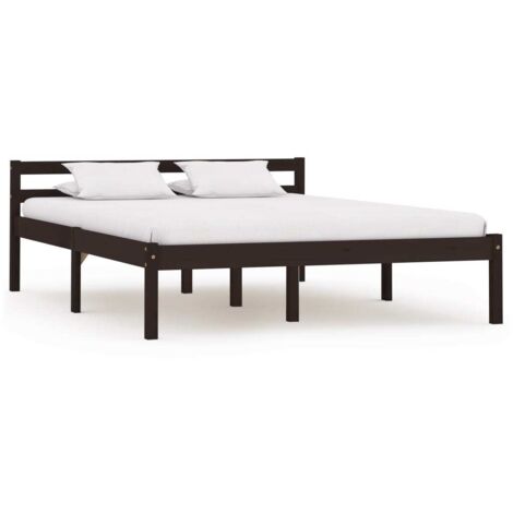 Estructura cama sin colchón madera pino marrón oscuro 120x200cm vidaXL