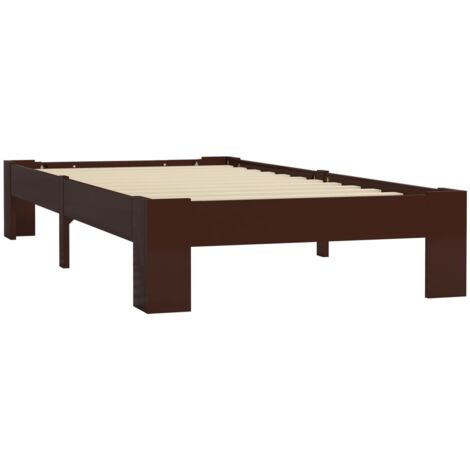 Estructura cama sin colchón madera pino marrón oscuro 90x200 cm vidaXL