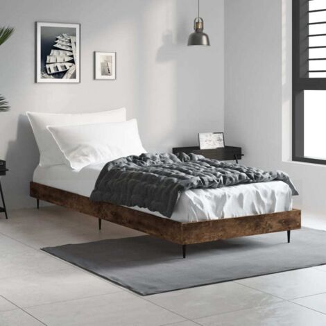 Estructura cama sin colchón madera roble ahumado 75x190 cm vidaXL