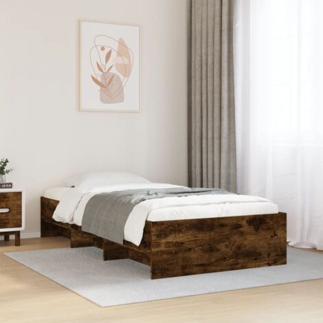 Estructura cama sin colchón madera roble ahumado 75x190 cm vidaXL