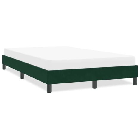 Estructura cama sin colchón terciopelo verde oscuro 120x220 cm