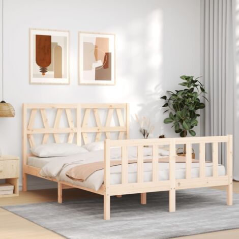 Dmora Cama individual moderna con cabecero, cama individual adecuada para  colchón de 90x190 cm, color roble