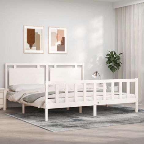 Cabecero de Cama 180 x 123 cm Madera Blanco DMF